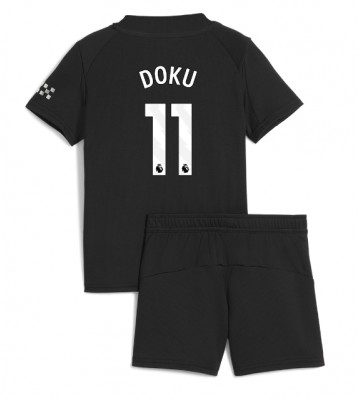 Manchester City Jeremy Doku #11 Replika Bortatröja Barn 2025-26 Kortärmad (+ Korta byxor)